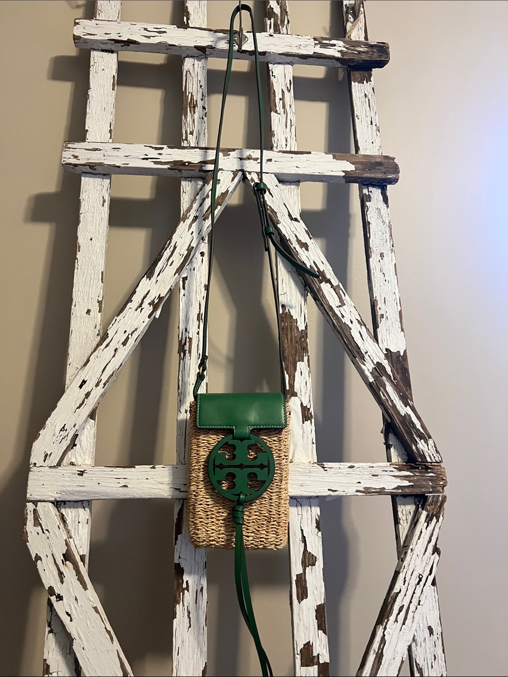 Decorative hanging woven bag
